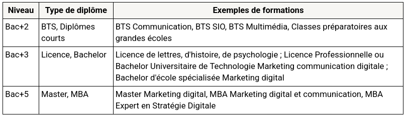social media manager formation
